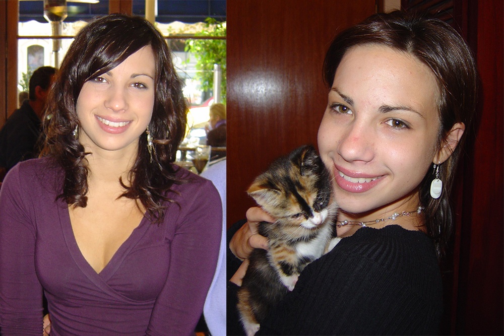 Lauren's Legacy : Lauren sat in a restaurant alongside Lauren with her cat. 