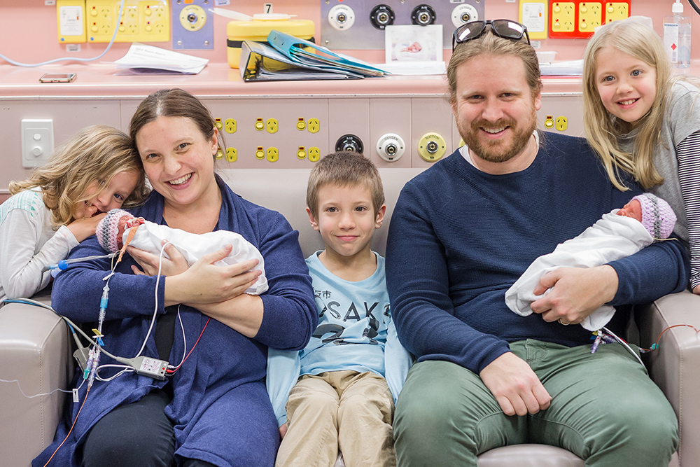Photo of a family in WCH intensive care unit.