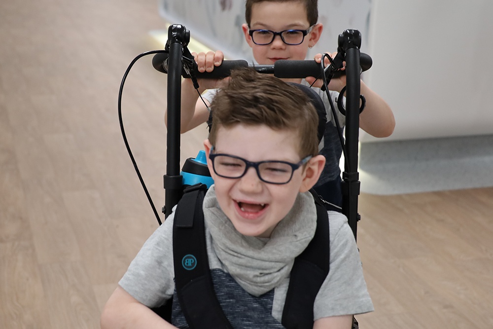 Two young boys in hospital.
