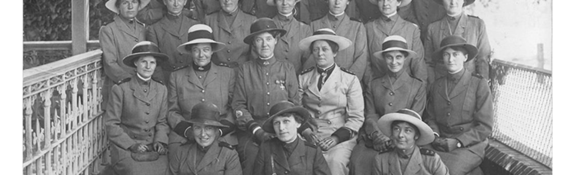 Twenty two nurses photographed prior to leaving South Australia during World War I. These nurses were tendered a farewell at the Edith Cavell Army Nurses' Clubrooms, North Terrace, on 20 December 1916. Image credit: State Library of South Australia, PRG280/1/9/60, 1916.