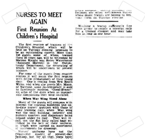 1934 'Nurses To Meet Again'. Image credit: The Advertiser (Adelaide, SA)