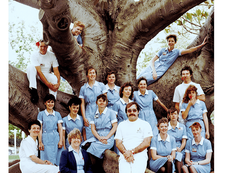Trainee nurses from group 851, graduating in 1988. image credit: 1988 WCHN History and Heritage.