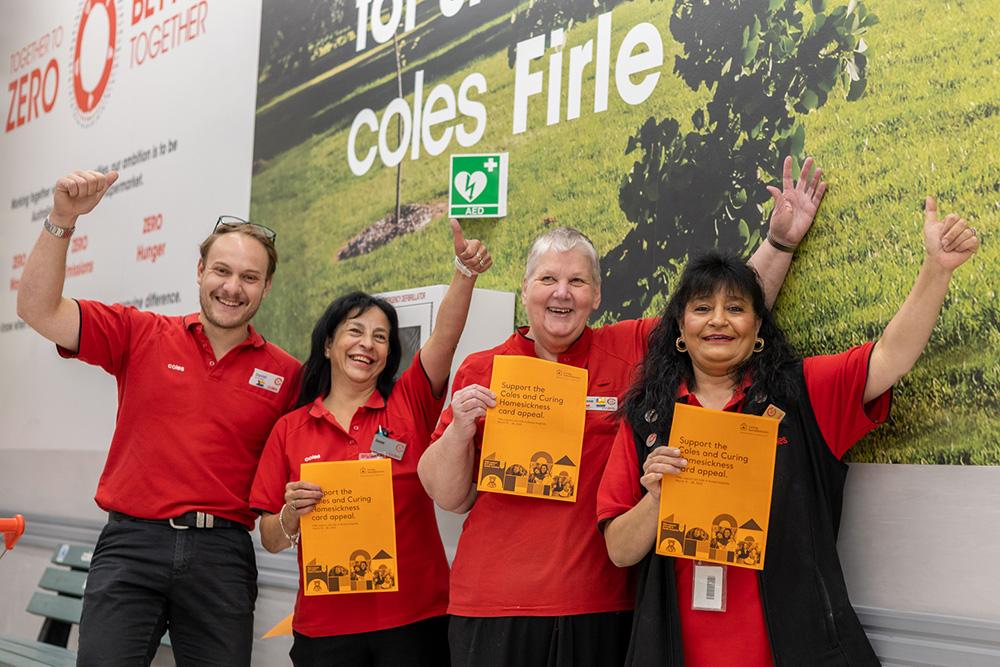 Staff at Coles who helped the Firle store reach the #1 spot in the state for fundraising during the Curing Homesickness campaign! 