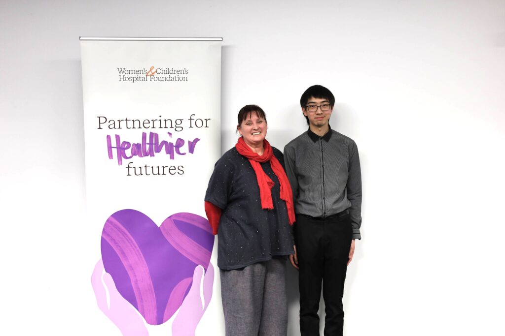 WCH Foundation Arts in Health Manager, Jill Newman pictured with Kristopher at the CALM Album Launch.